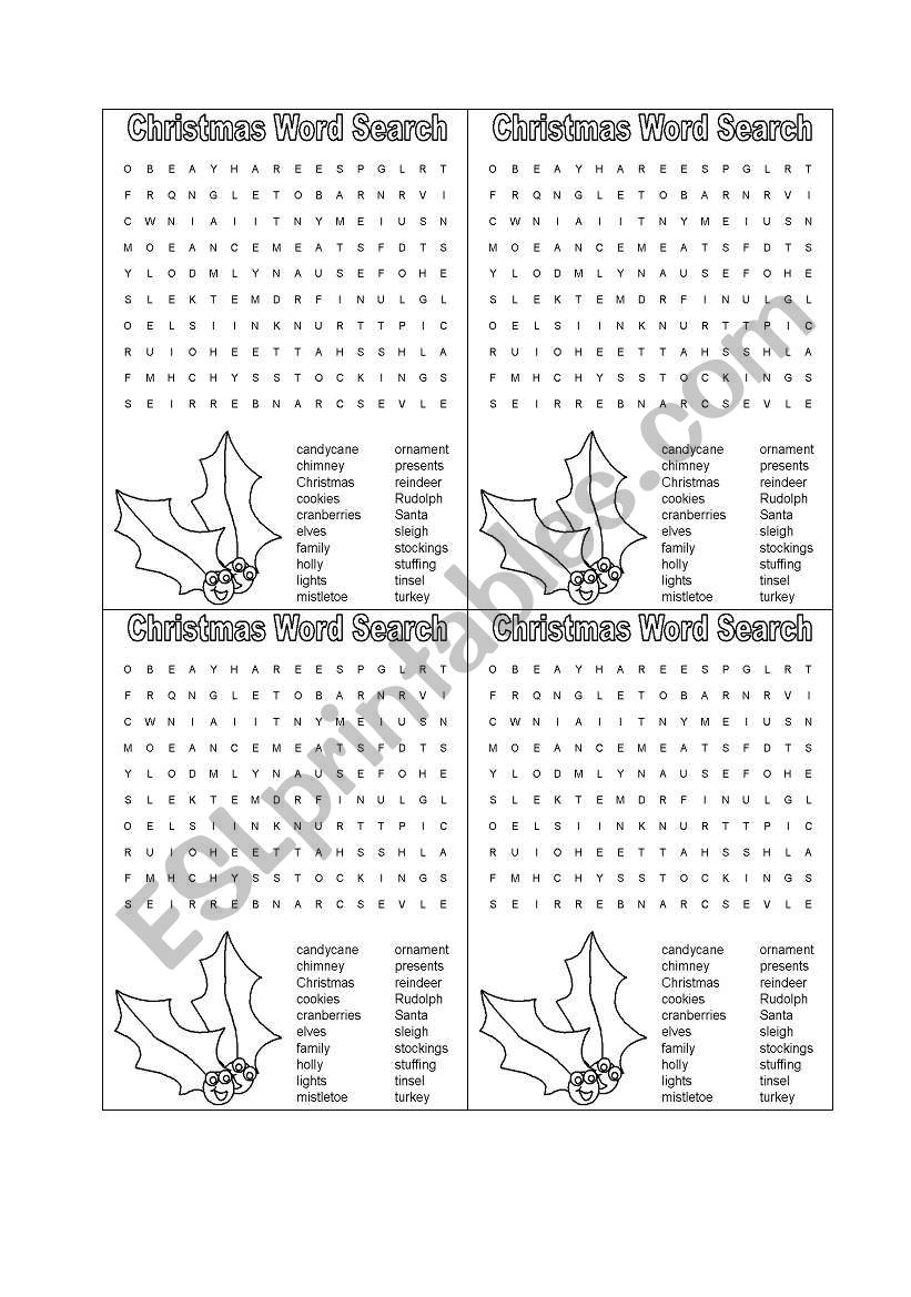 Christmas Word Search worksheet