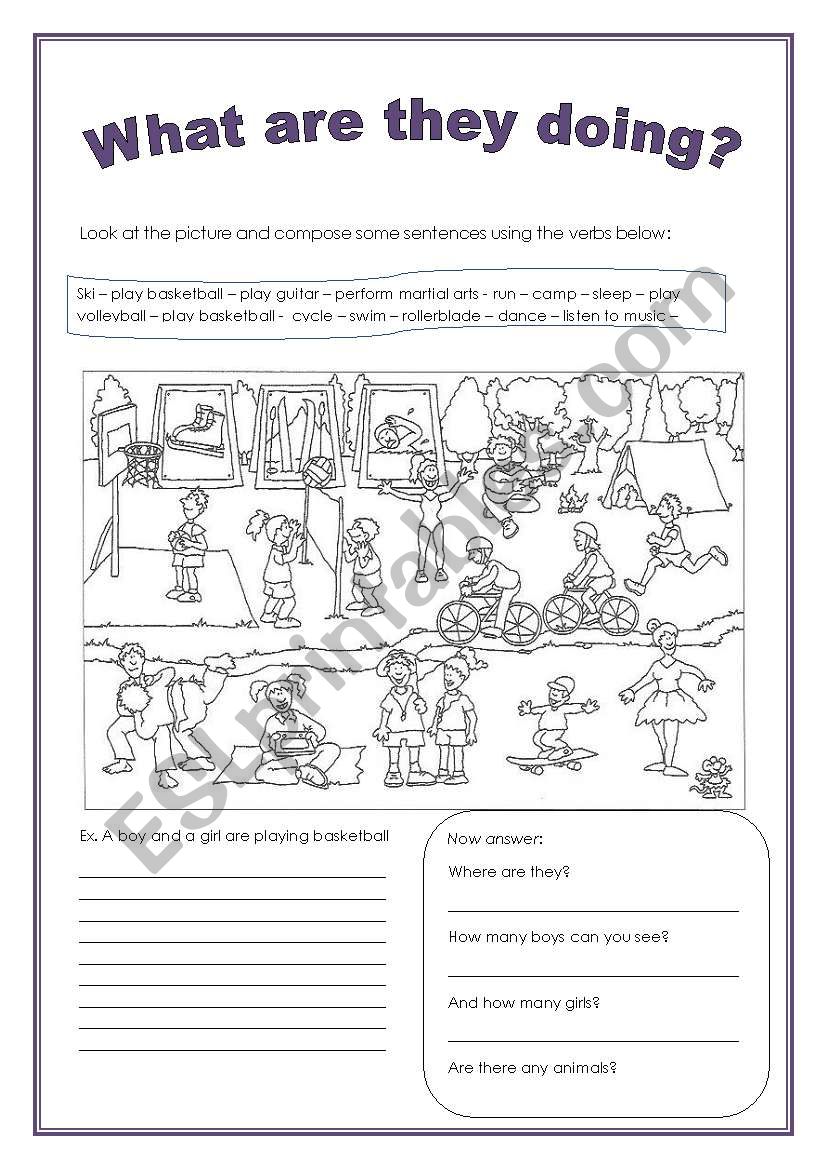 what are they doing? worksheet