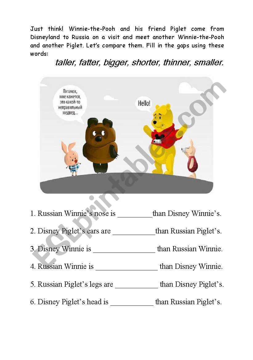 Two Winnies and Two Piglets worksheet