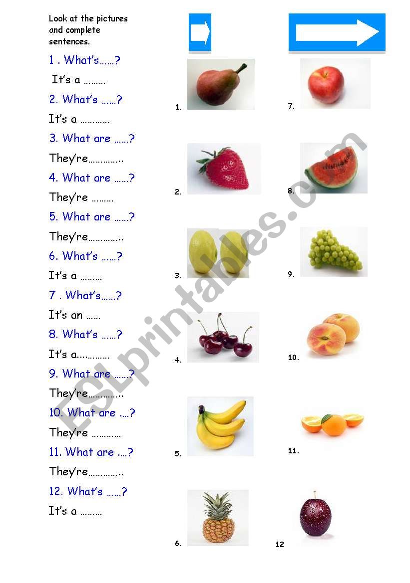 Fruit worksheet