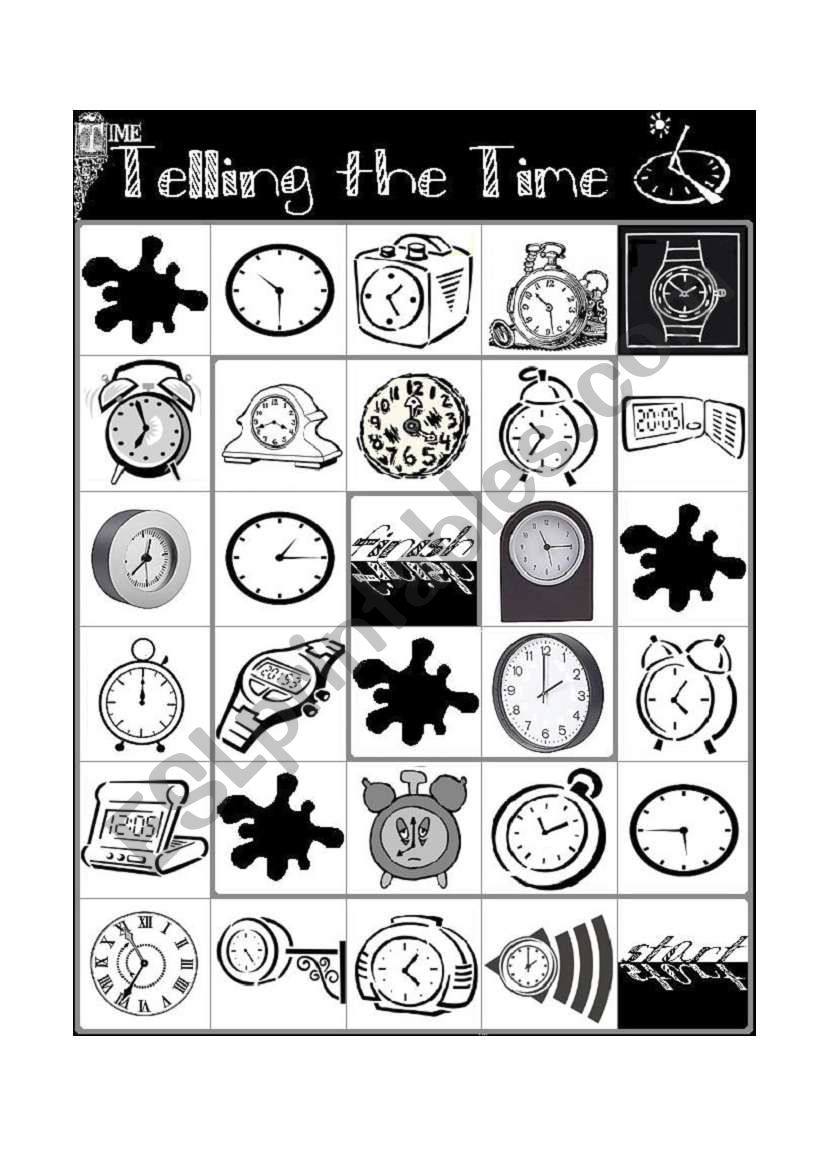 Telling the Time Board Game worksheet