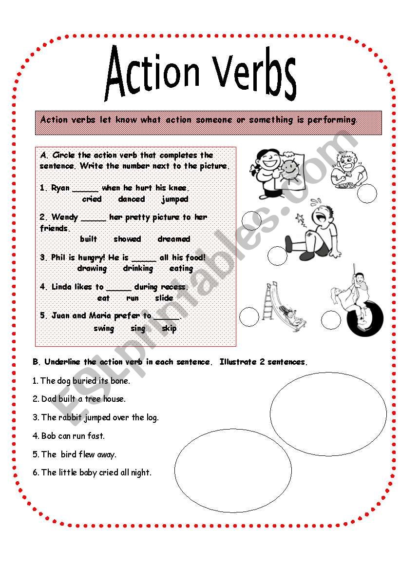 Exercises Action Verbs Worksheets For Grade 2 Goimages Resources