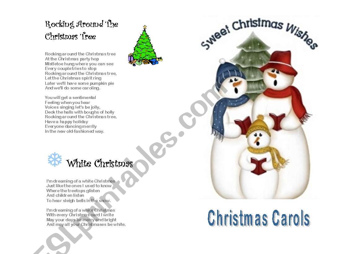 Christmas Carols lyrics worksheet