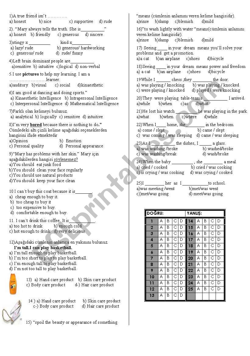 spoton8th test worksheet