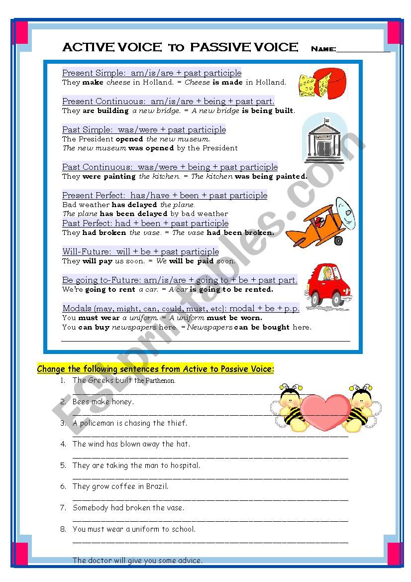 Passive Voice worksheet