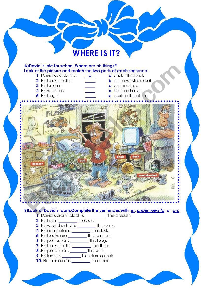 Where is it? / Prepositions worksheet