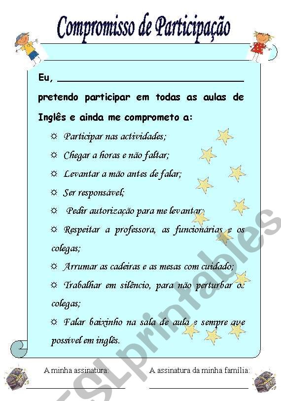 Compromisso de Participao worksheet