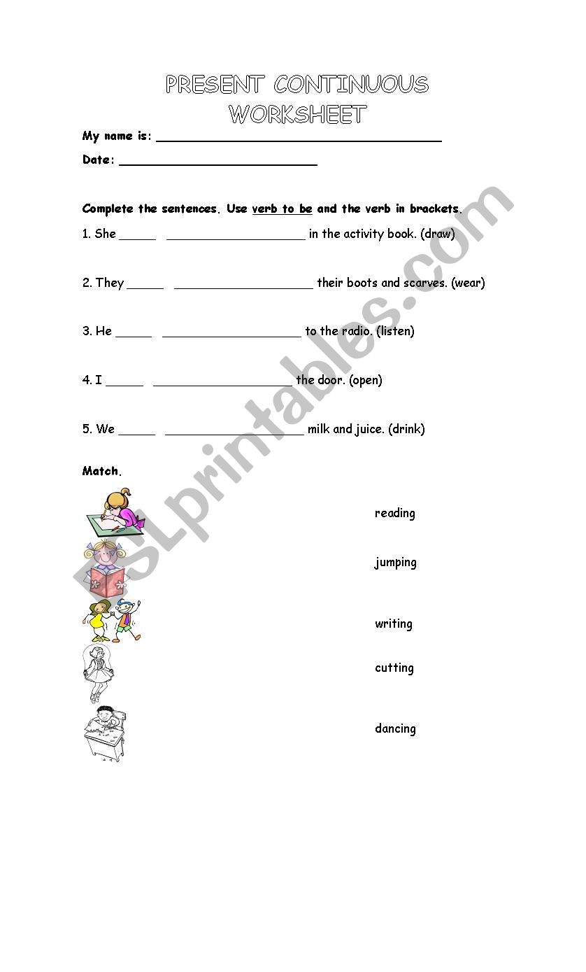 Present Contiuous worksheet