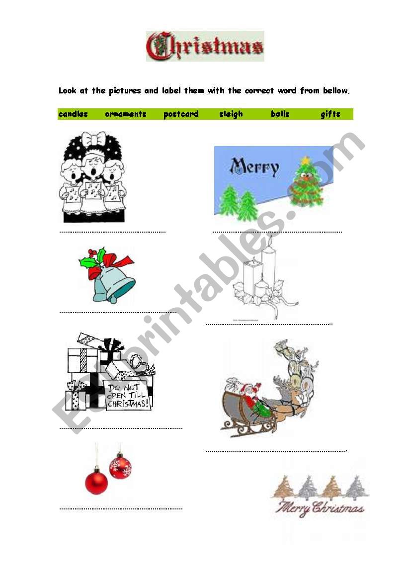 Christmas worksheet