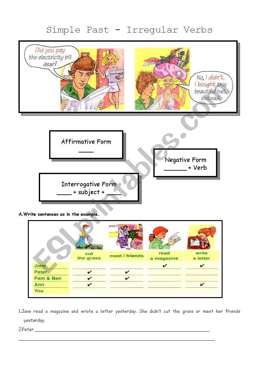 Past Simple - Irregular Verbs worksheet