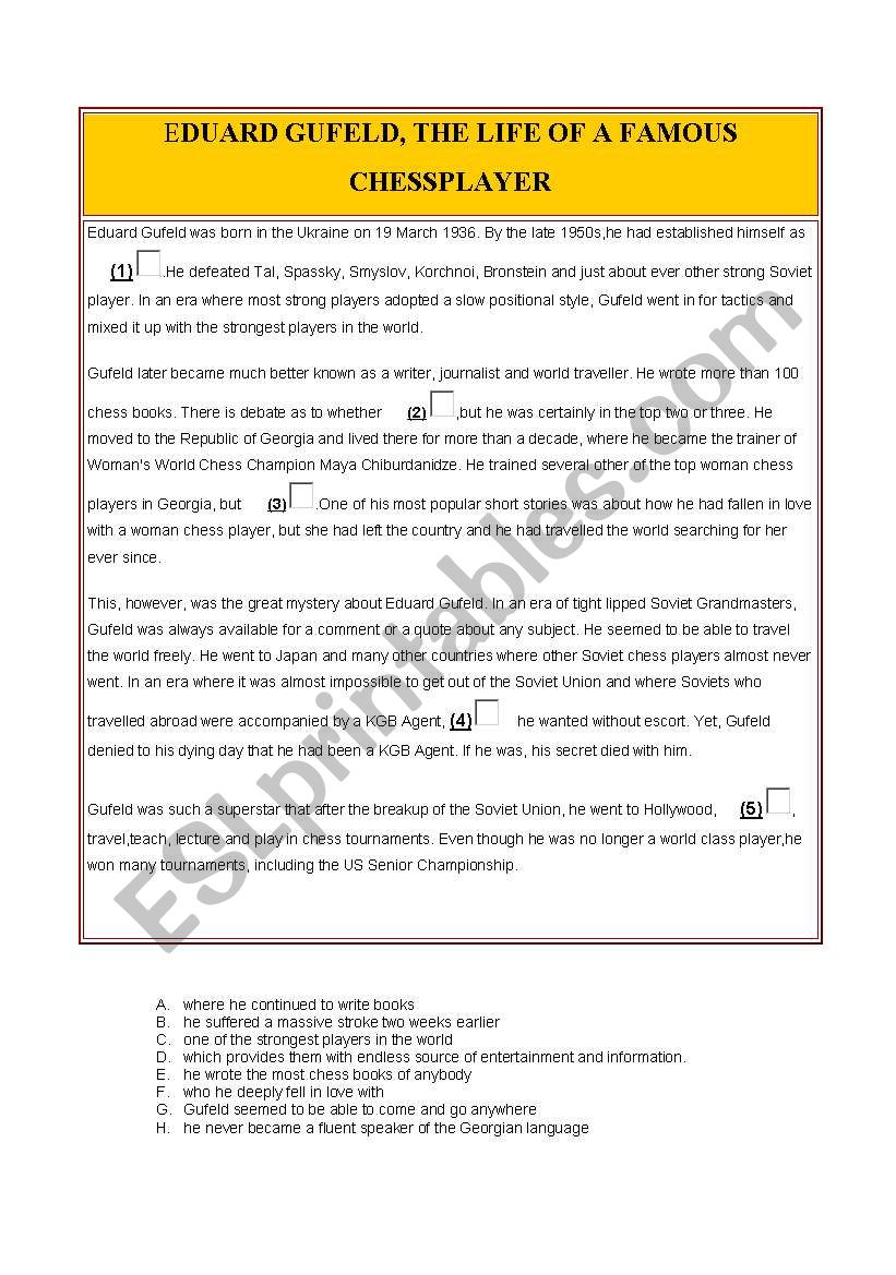 READING worksheet