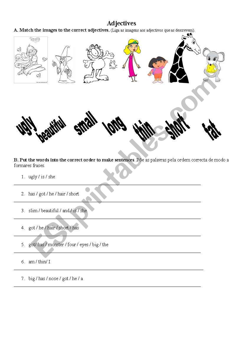 Adjectives worksheet