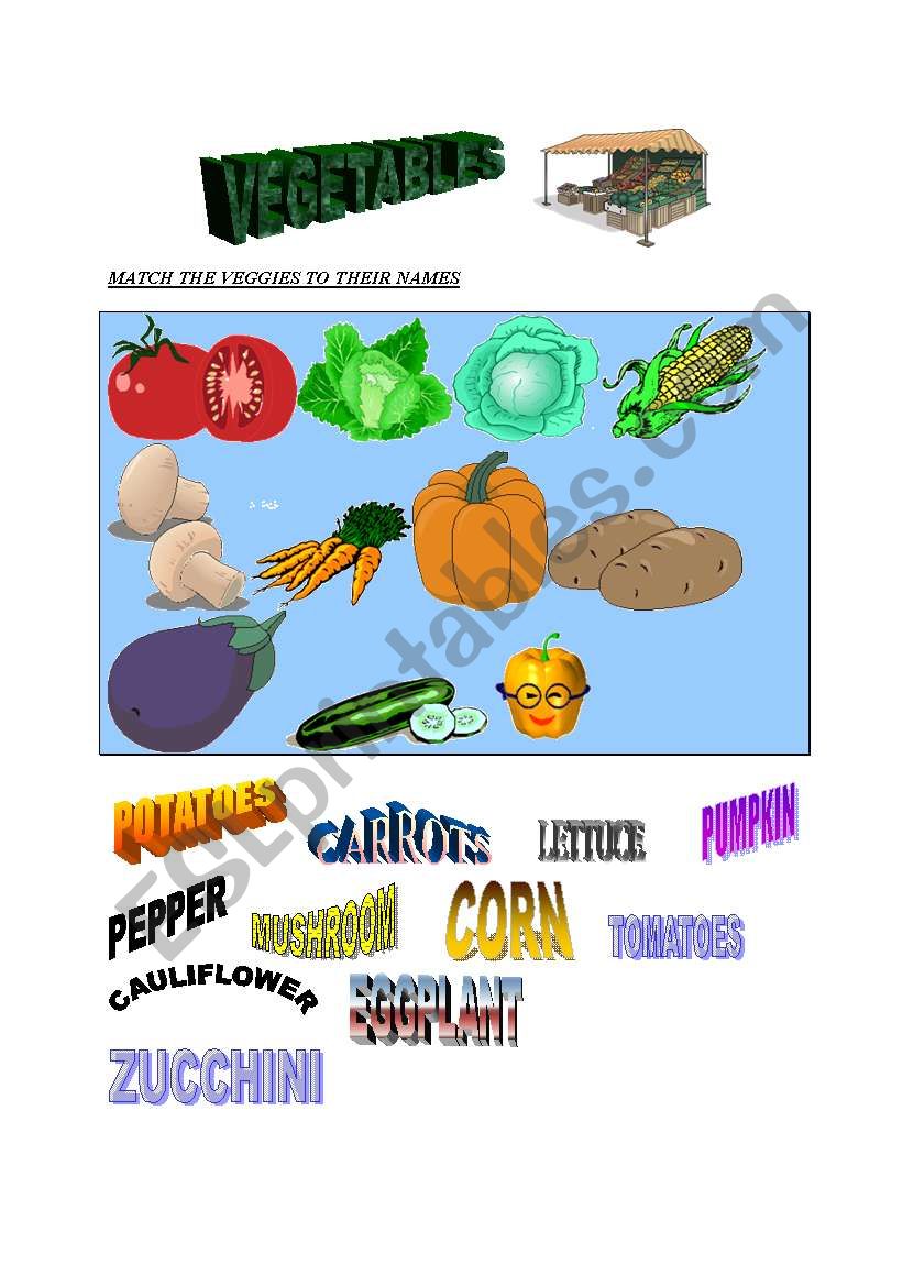 VEGETABLES worksheet