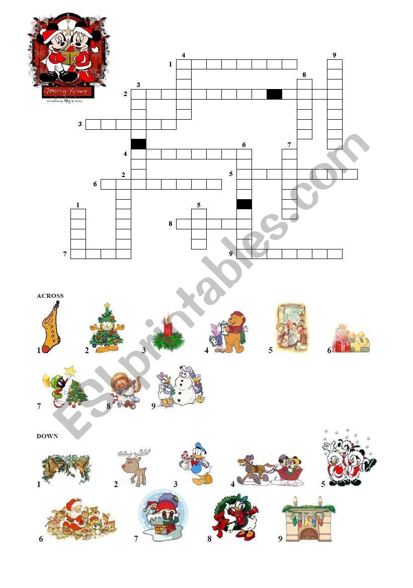 Christmas Crosswords worksheet