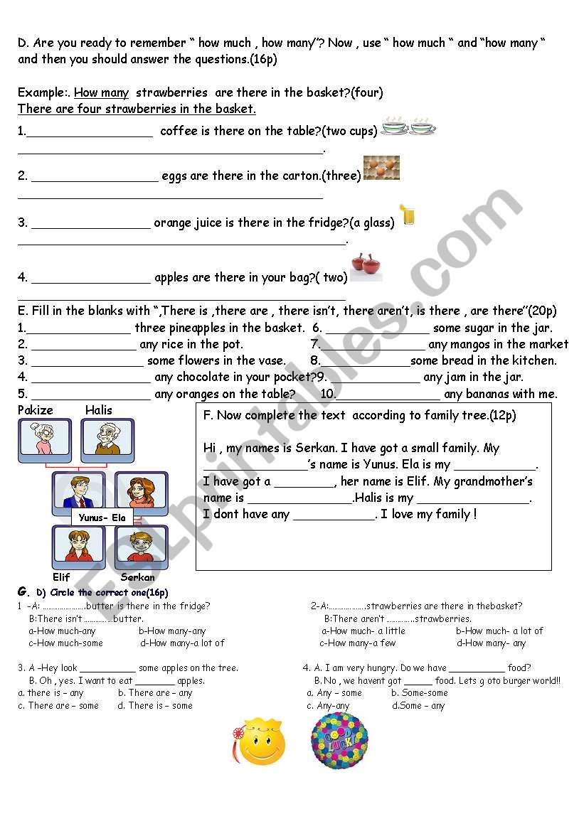 worksheet about coutable uncountable nouns