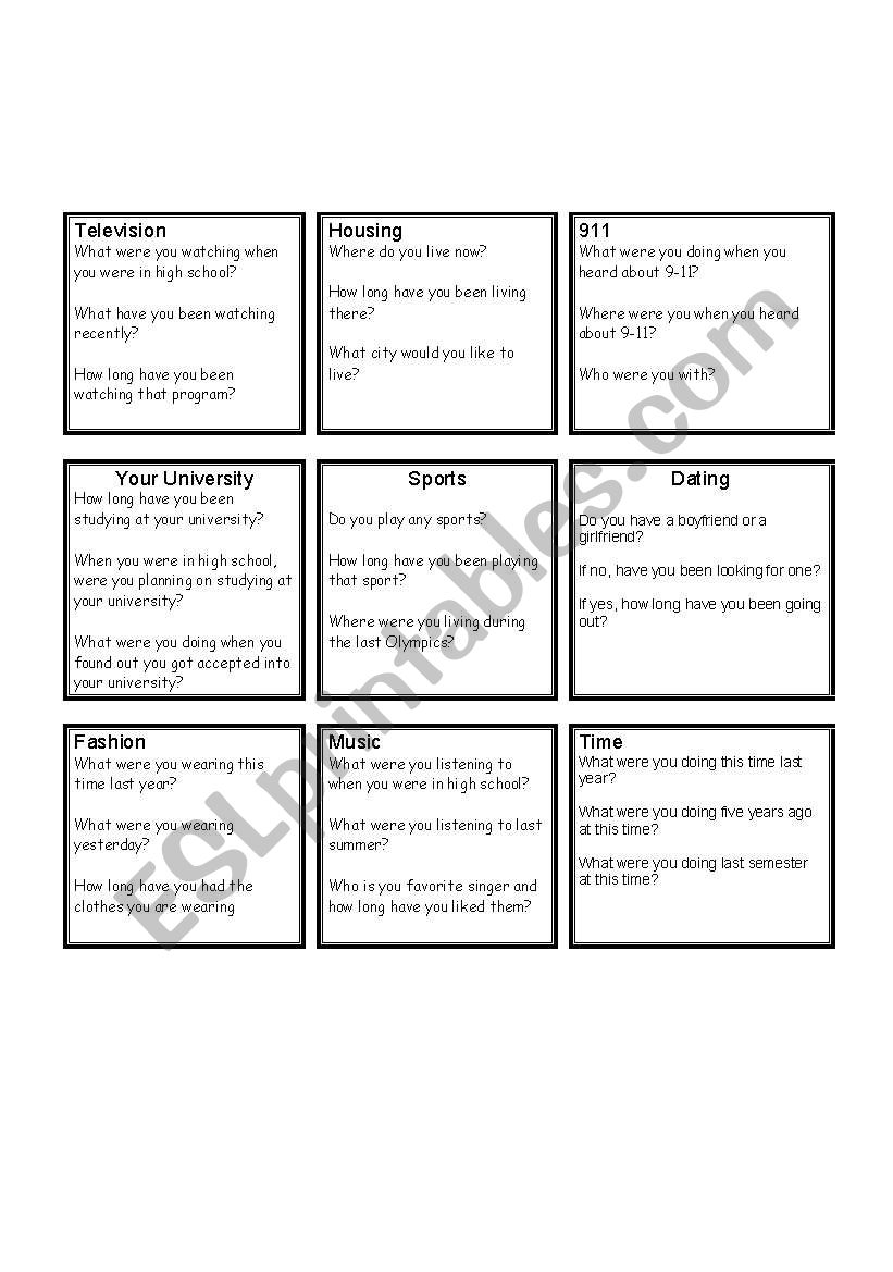 ROLE PLAY USING PAST PROGRESSIVE