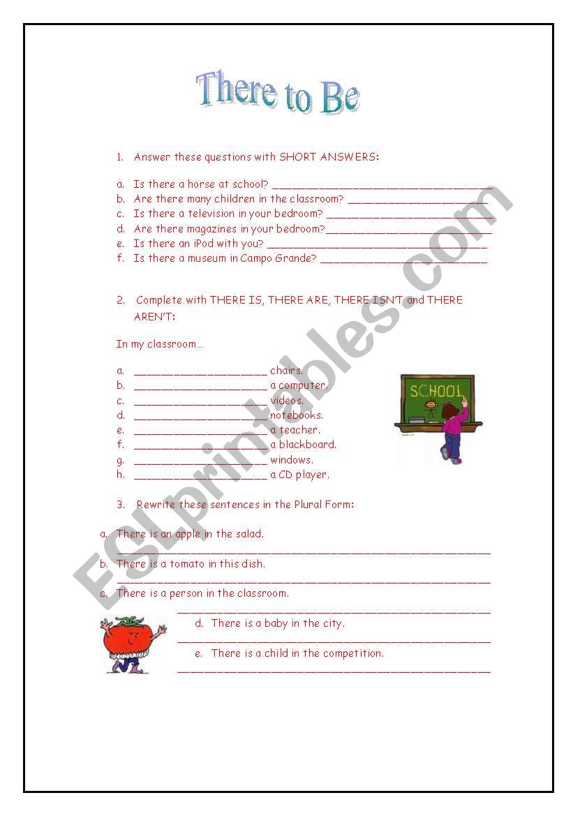 exercise there to be worksheet