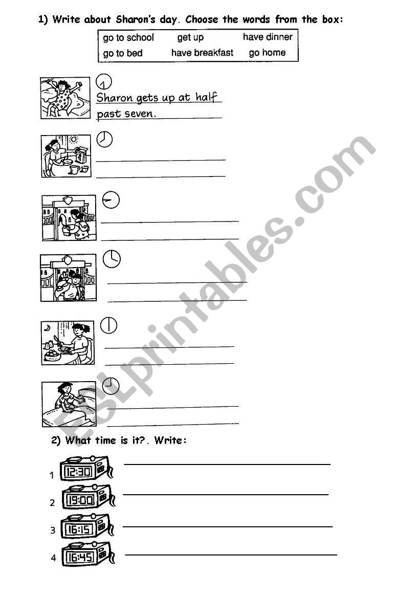 time routines worksheet