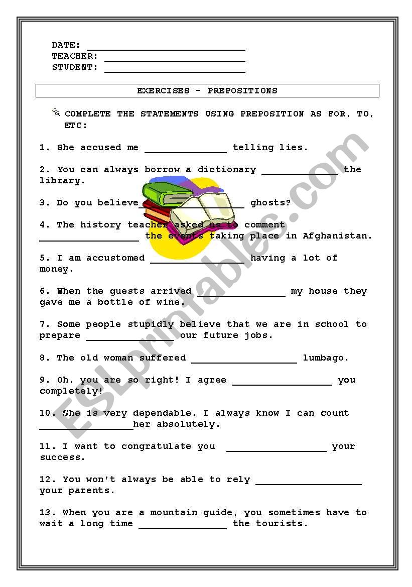 PREPOSITIONS worksheet