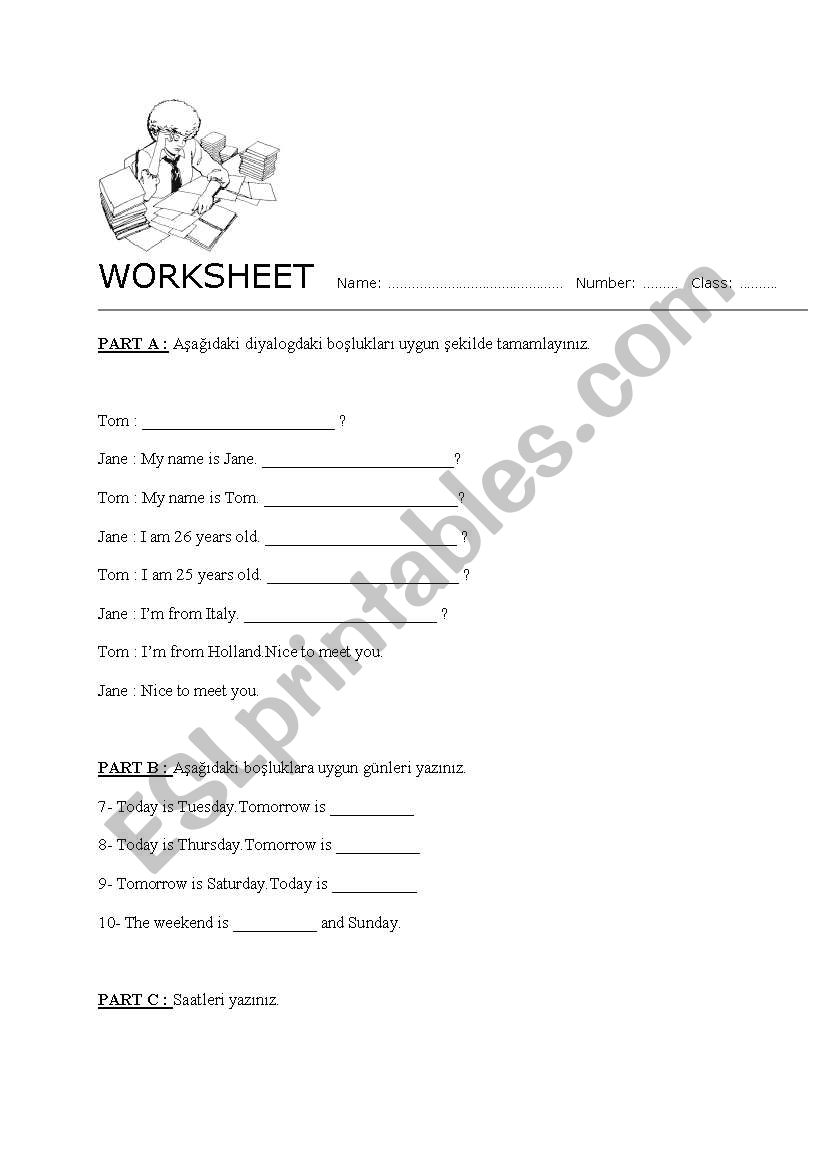 worksheet on introducing worksheet