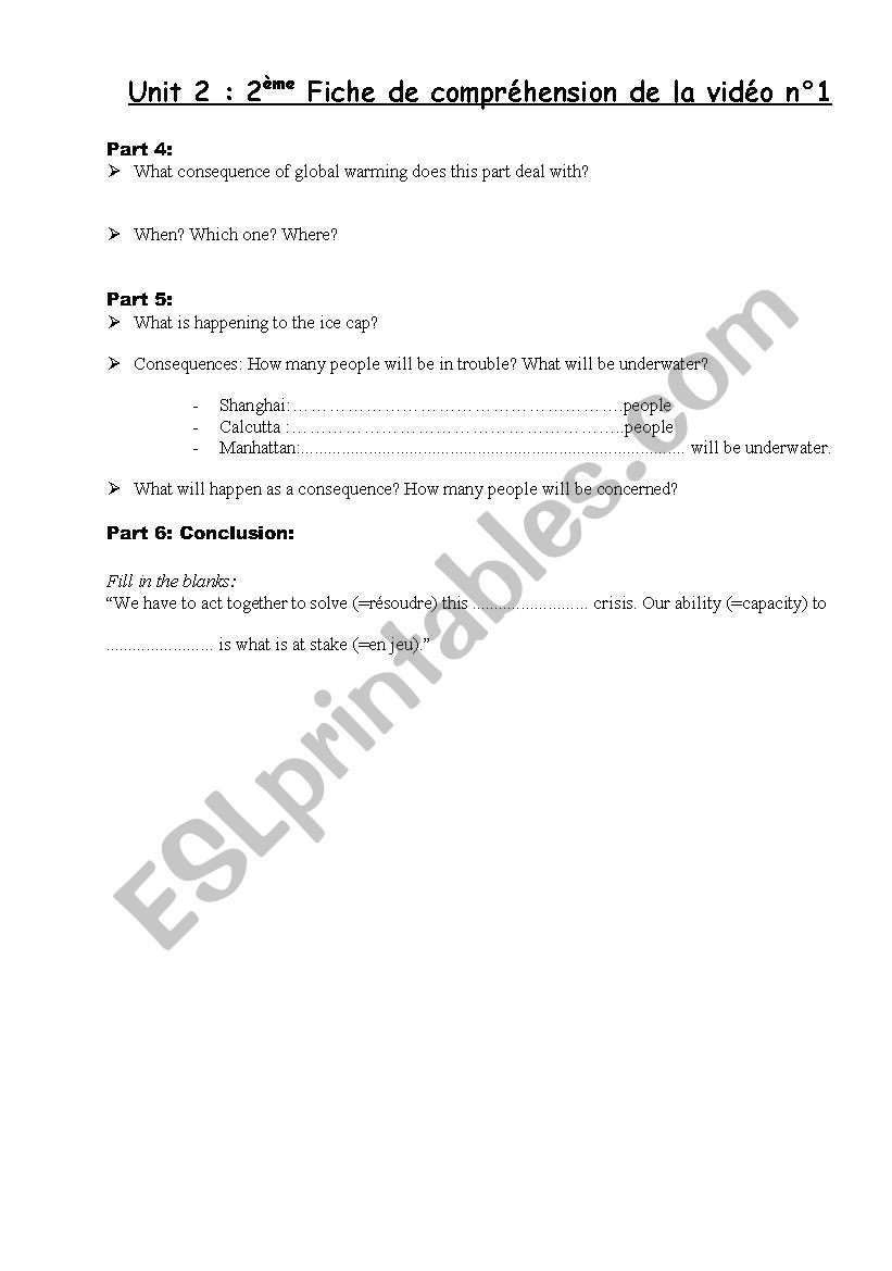 An Inconvenient Truth Worksheet