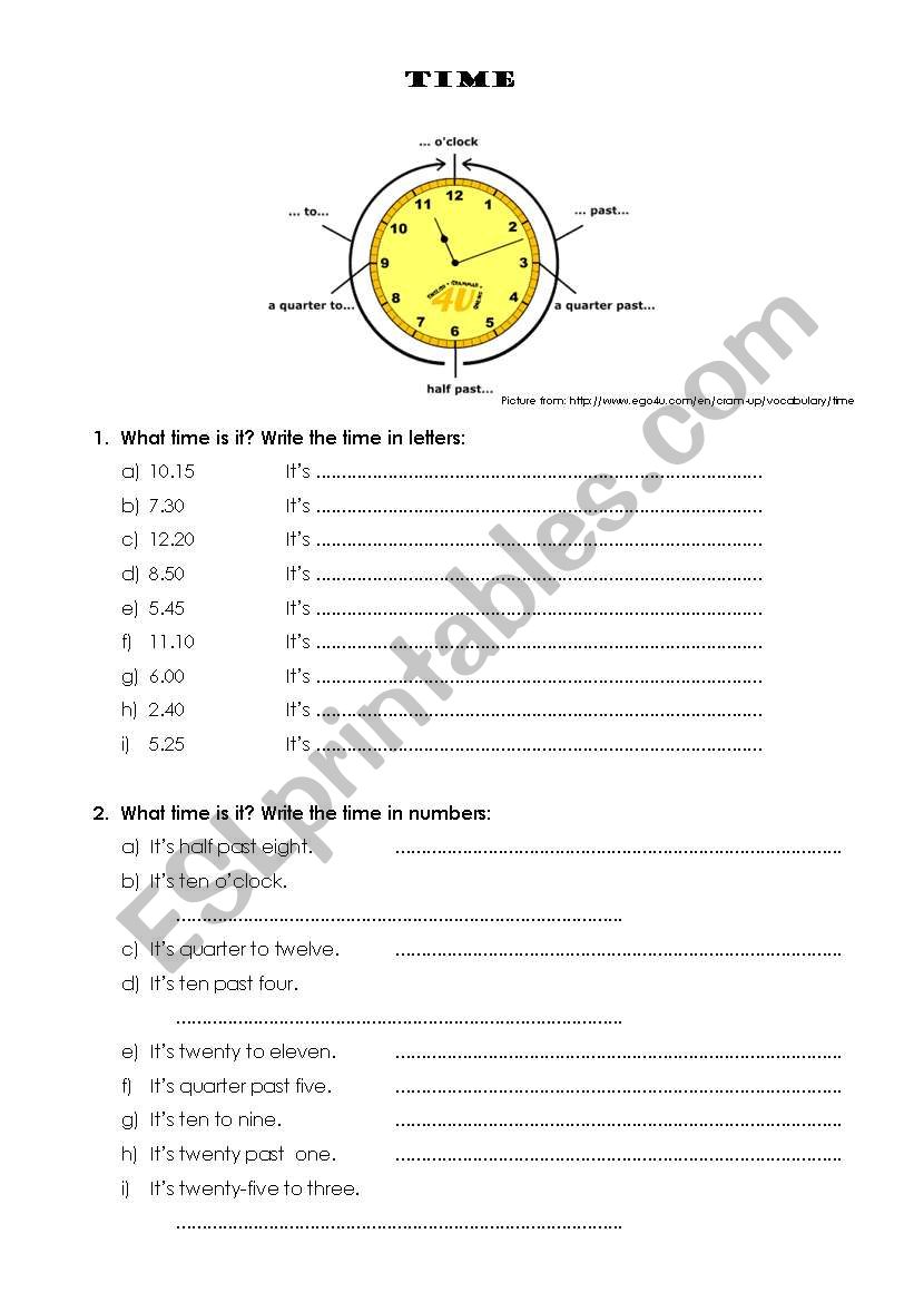 Time worksheet