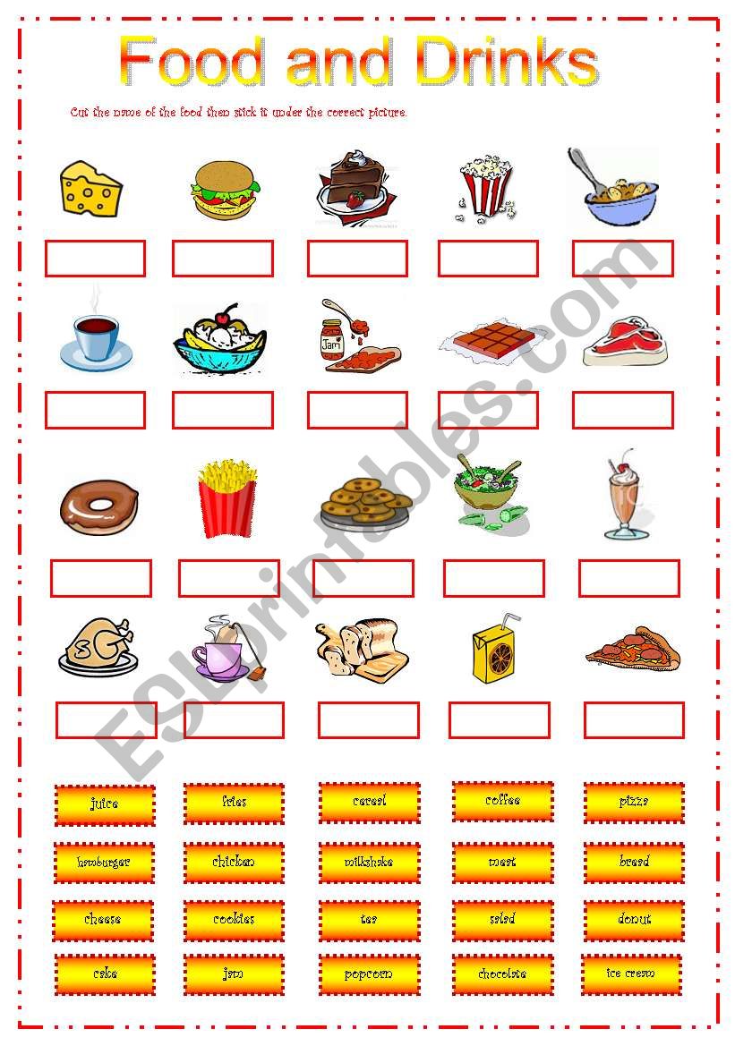 Food n Drinks worksheet