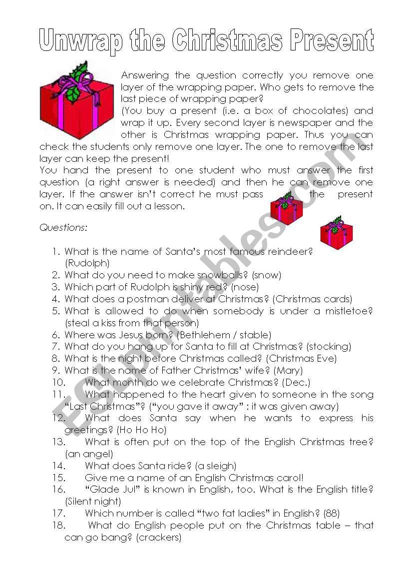 Christmas Fun - Unwrap the Present