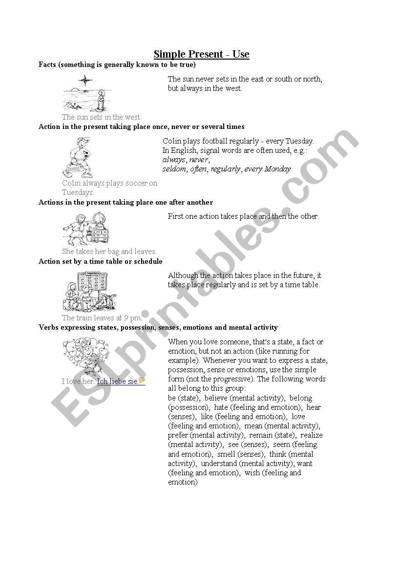 present simple  worksheet