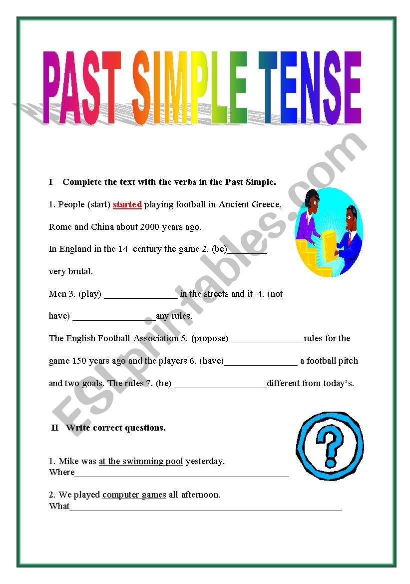 Past Simple tense worksheet