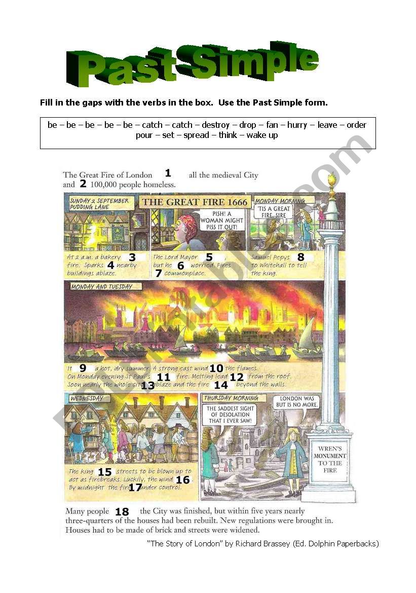 Past Simple: The Great Fire 1666 (London)