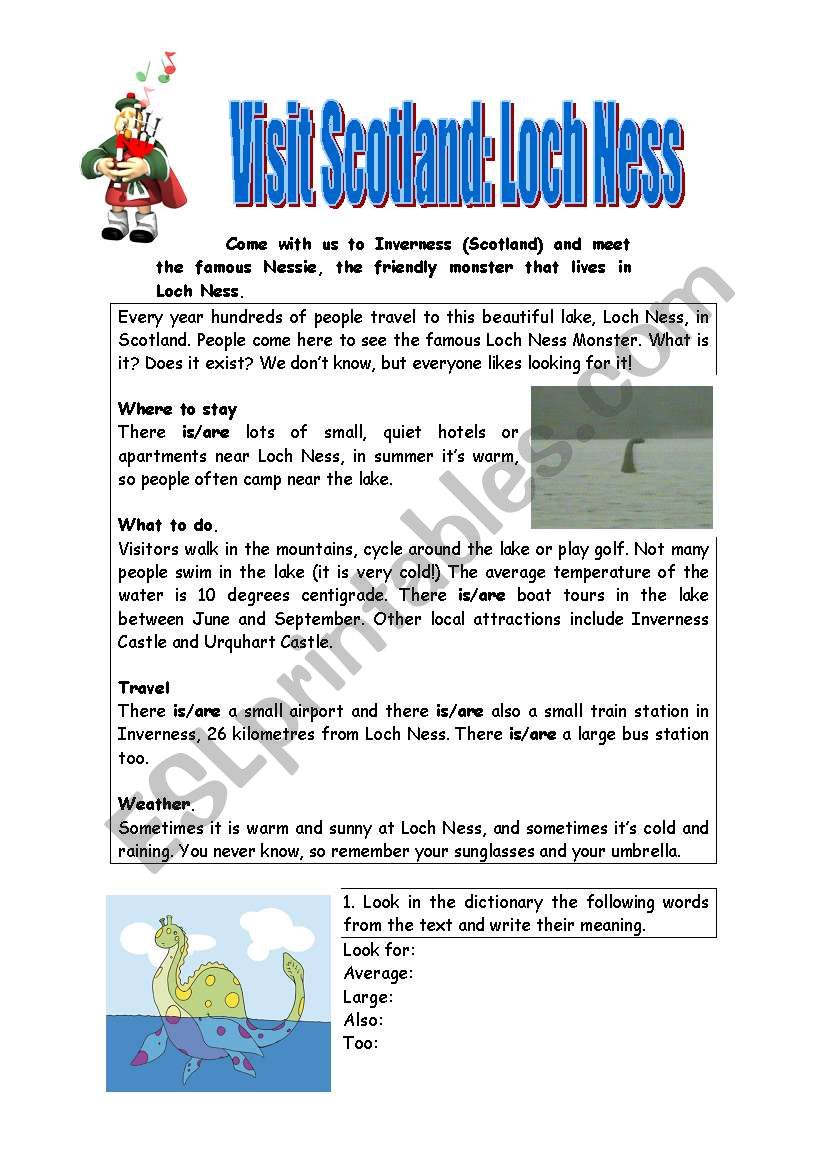 Loch Ness worksheet