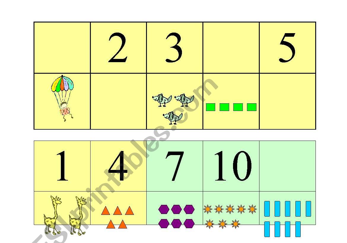 Number Match Game worksheet