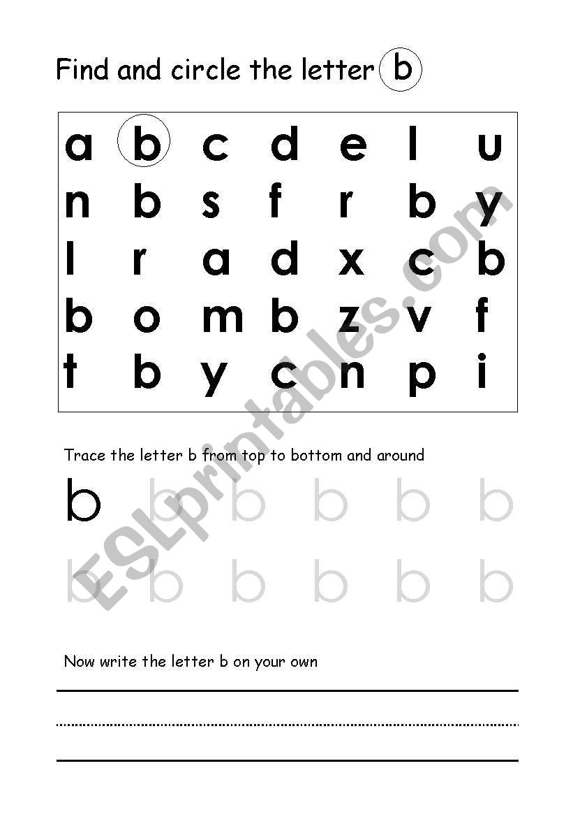 Recognizing and writing letters: b