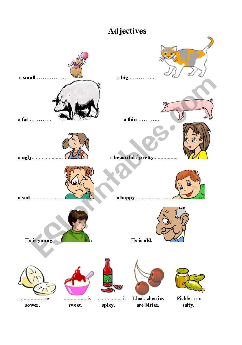 Adjectives worksheet