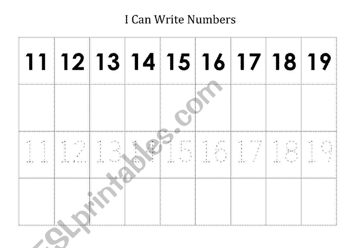 Writing Numbers Activity worksheet