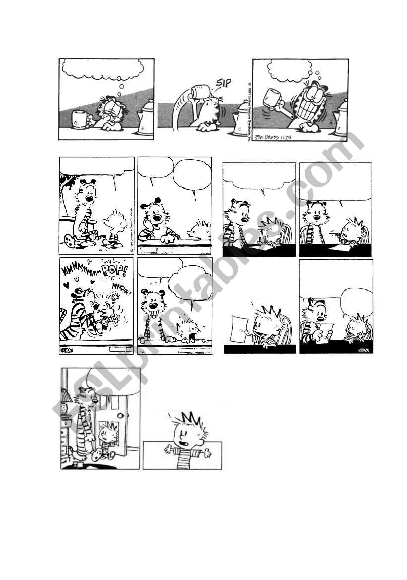 CALVIN & HOBBES & GARFIELD BLANK COMIC STRIPS 2/5