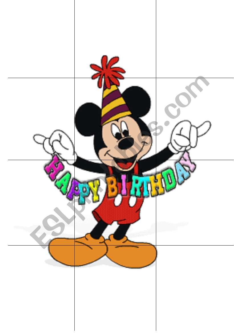 Happy Birthday puzzle worksheet