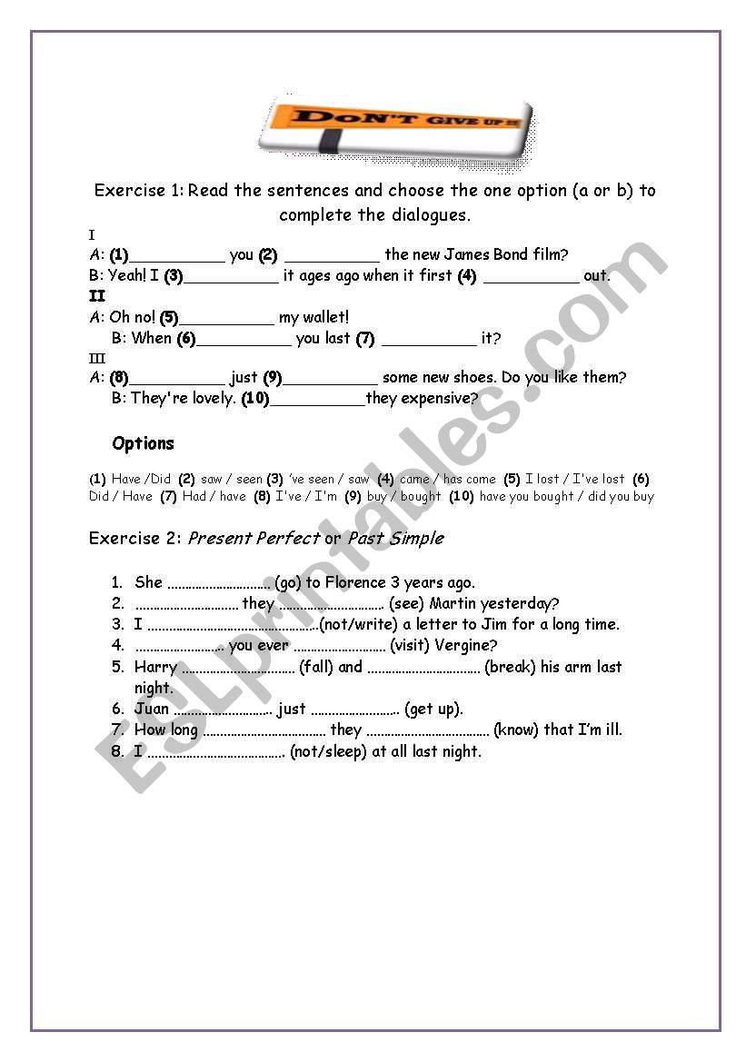 present perfect tense worksheet