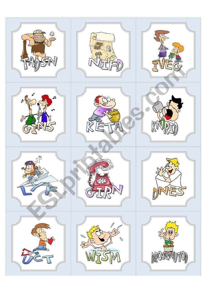 Irregular Verbs Flash Cards 2 worksheet