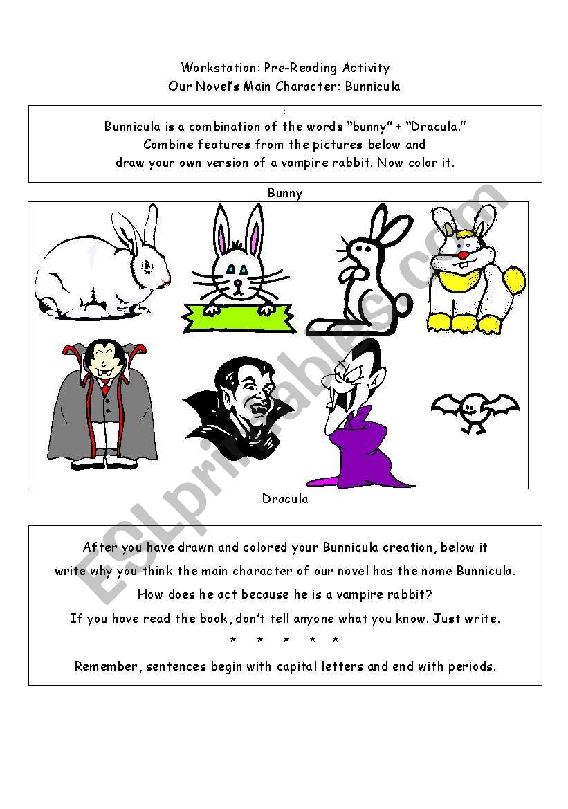 Bunnicula Pre-Reading Activity