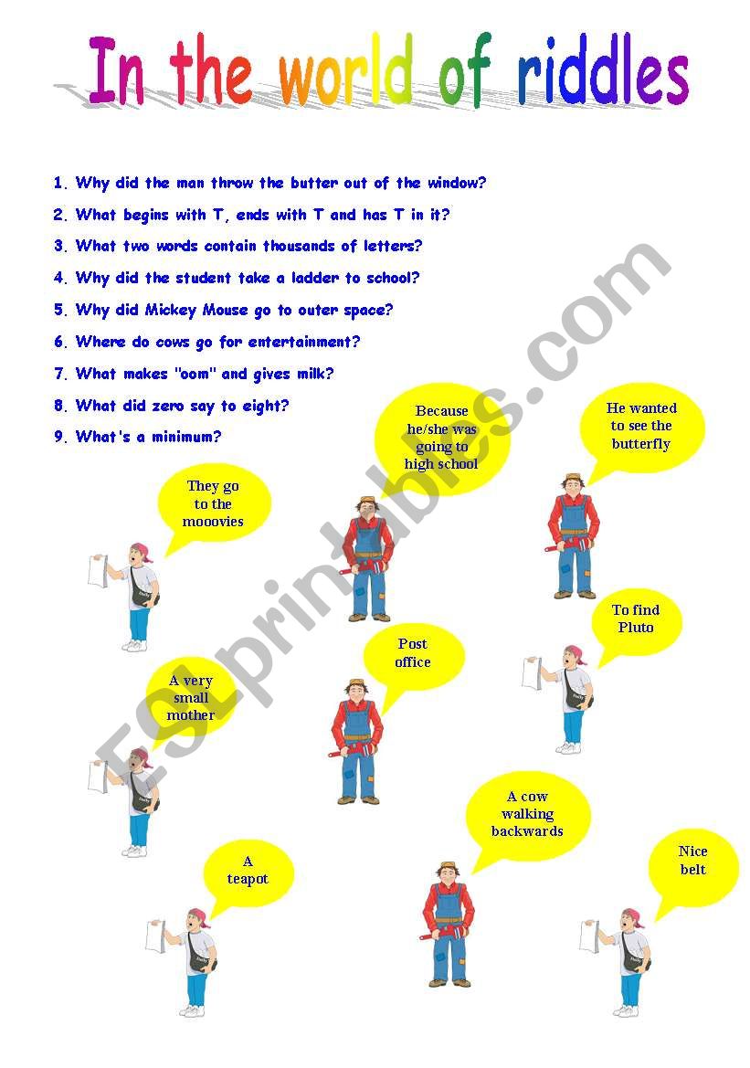 Riddles worksheet