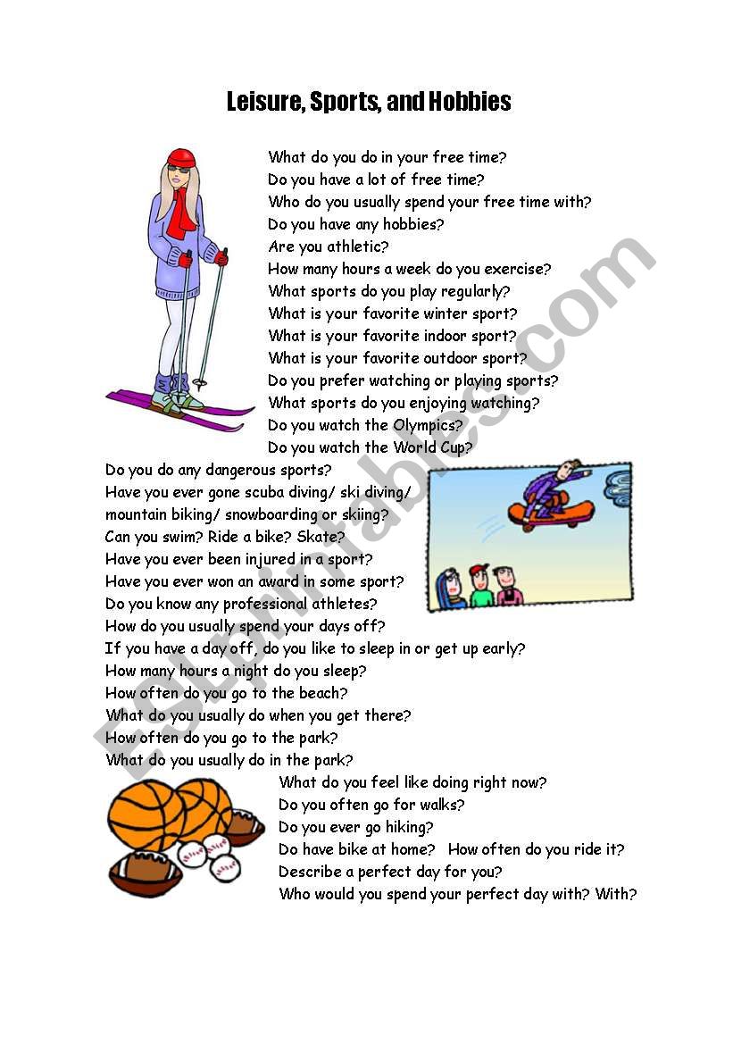 ROLE PLAY SPORTS worksheet