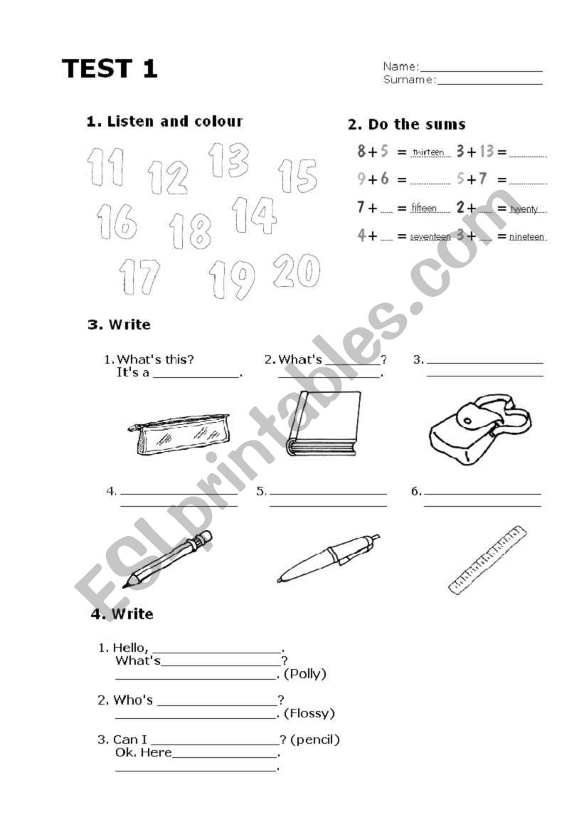 happy street 1 - units 1 & 2 worksheet