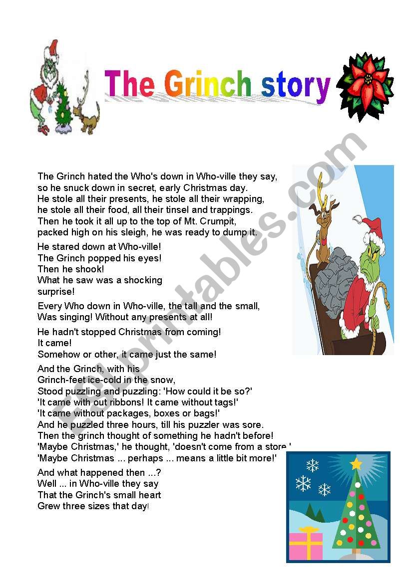 The Grinch Story worksheet