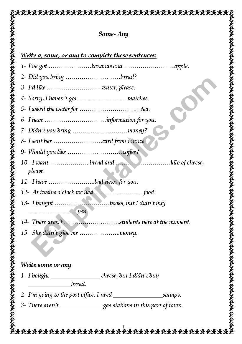 some-any worksheet