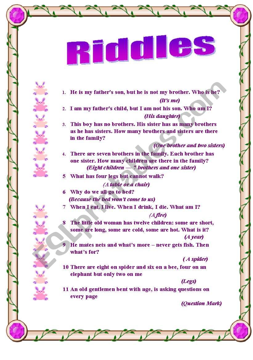 Funny Riddles worksheet