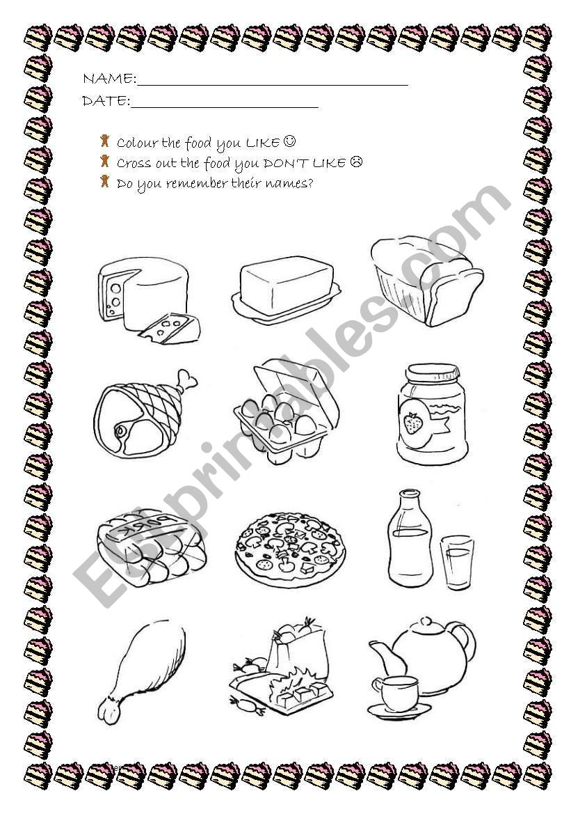 Food like & dislikes! worksheet