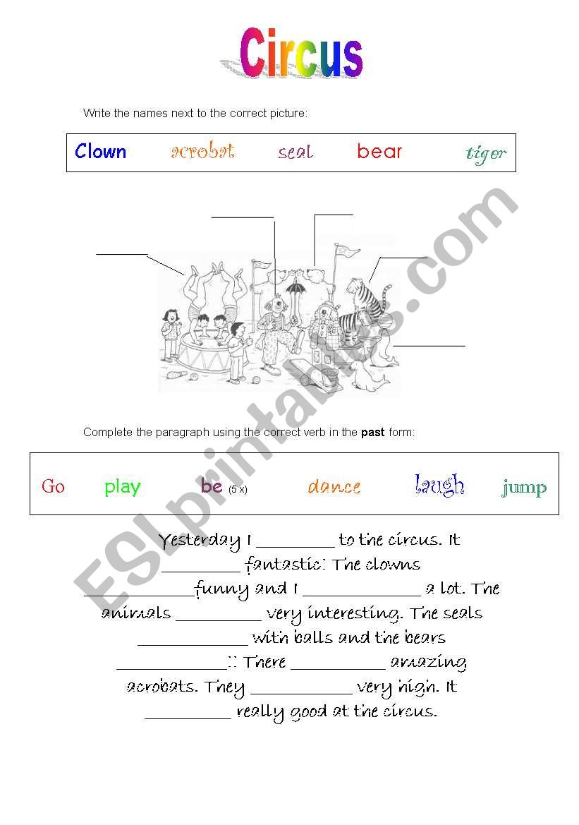 Circus worksheet