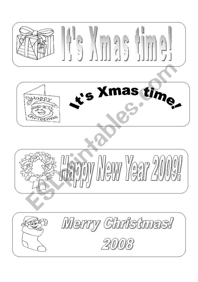 xmas bookmarkers worksheet